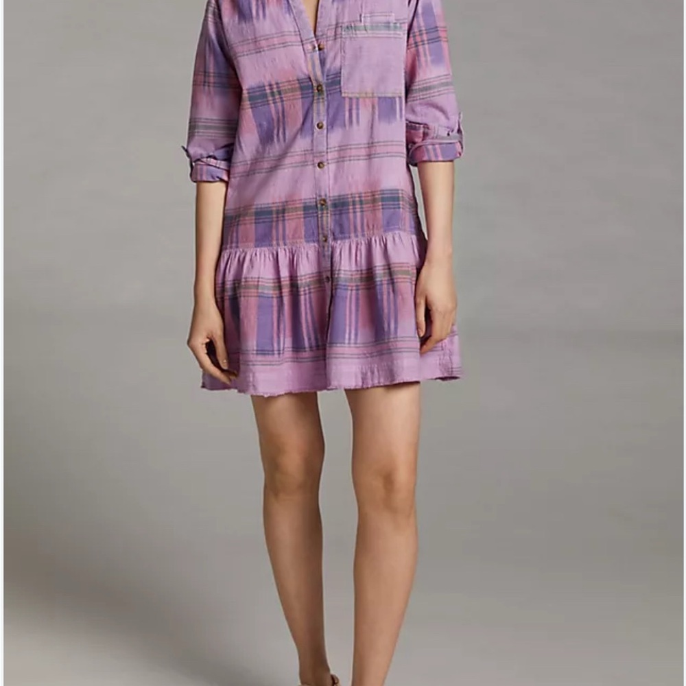 Anthropologie Purple Plaid Dress